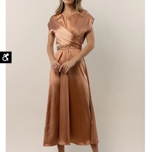 Bohme Rosalind Midi Dress in Copper